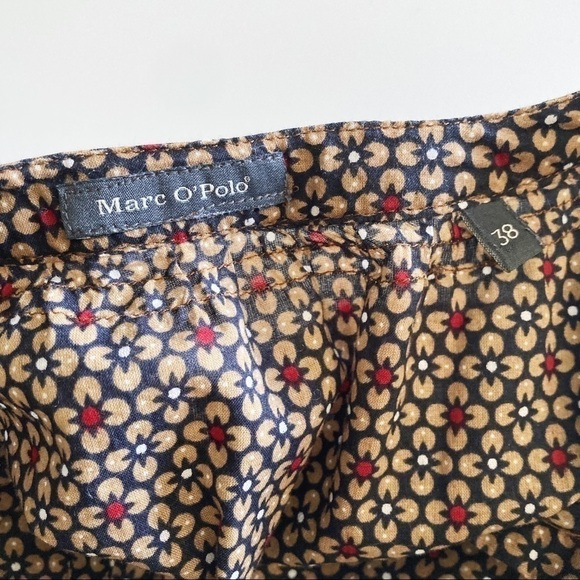 Marc O'Polo Floral Split Neck Button Down Peasant Blouse Size M - Picture 12 of 13